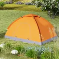 Outsunny 2 Person Camping Tent, Dome Tent with Zipped Doors, Storage Pocket, Portable Handy Bag, Orange - 8