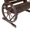 Outsunny 2 Seater Garden Bench with Wooden Cart Wagon Wheel Rustic High Back Brown - 9