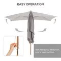 Outsunny 2 x 3m Wooden Garden Parasol Umbrella Outdoor Sun Shade Canopy, Table Market Umbrella with Vent, 38 mm Pole, Rope Pulley Mechanism, Light Grey - 4