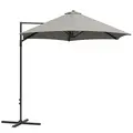 Outsunny 2.5m Rotating Cantilever Parasol - Light Grey - 1