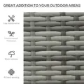Outsunny 2 Seater Poly Rattan Garden Bench, All Weather Wicker Garden Loveseat, Outdoor Seating Bench with 240 Load Capacity, Backrest and Armrests for Patio, Terrace, Balcony, Grey - 5