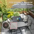 Outsunny 21kg Resin Garden Parasol Base with Wheels, Round Umbrella Stand, Heavy Duty Sun Umbrella Base for 32, 38, 48 mm Umbrella Poles for Deck Poolside, Bronze Tone - 4