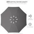 Outsunny 2.65m Garden Parasol, with LED Lights - Dark Grey - 5