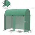 Outsunny 200 x 100cm Walk-In Greenhouse, with Zipped Doors - Green - 3