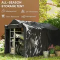 Outsunny 2.2 x 1.6 m Garden Storage Tent, Waterproof Anti-UV Bike Tent with Roll-up Zipper Door, Galvanised Outdoor Storage Shelter Carport for Bike, Motorbike, Garden Tools, Black - 4