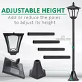 Outsunny 2 Pieces Outdoor Garden Solar Post Lamp Sensor Dimmable LED Lantern Bollard Pathway 1.6M Tall – Black - 6