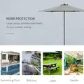 Outsunny 2.8m Garden Parasol Umbrella, Round Outdoor Market Table Umbrella Sun Shade Canopy, Dark Grey - 6