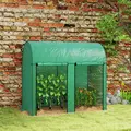 Outsunny 200 x 100cm Walk-In Greenhouse, with Zipped Doors - Green - 2