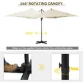 Outsunny 2.5 x 2.5m Patio Offset Parasol Umbrella Cantilever Hanging Aluminium Sun Shade Canopy Shelter 360° Rotation with Crank Handle and Cross Base, Cream White - 4
