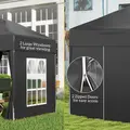 Outsunny 2 x 2 m Garden Pop Up Gazebo, Wedding Party Tent Marquee, Water Resistant Awning Canopy with Sidewalls, Windows, Carry Bag, Black - 7