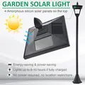 Outsunny 2 Pieces Outdoor Garden Solar Post Lamp Sensor Dimmable LED Lantern Bollard Pathway 1.6M Tall – Black - 4