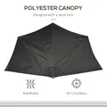 Outsunny 2.7m Garden Half Parasol, Outdoor Balcony Umbrella with 5 Steel Ribs, Patio Sun Shade, Black - 6
