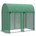 Outsunny 200 x 100cm Walk-In Greenhouse, with Zipped Doors - Green - 1