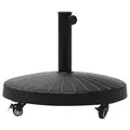 Outsunny 22.7kg Resin Patio Parasol Base Umbrella Stand Weight Deck Garden Sunshade Holder Round w/ Wheels Brakes Outdoor - 1