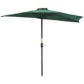 Outsunny 2.7m Garden Half Parasol, Outdoor Balcony Umbrella with 5 Steel Ribs, Patio Sun Shade, Green - 1