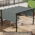 Outsunny 2 Pcs UV Protection Pergola Replacement Canopy, Pergola Shade Cover, Easy to Install, for 3 x 3(m) Pergola, Dark Grey - 2