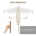 Outsunny 2 x 3m Wooden Garden Parasol Umbrella Outdoor Sun Shade Canopy, Cream White - 5