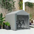 Outsunny 2.2 x 1.6 m Outdoor Storage Tent, with Accessories - Light Grey - 7