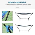 Outsunny 298 x 117cm Hammock with Stand Camping Hammock with Portable Carrying Bag, Adjustable Height, 120kg Load Capacity, Blue and White Stripe - 4