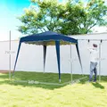 Outsunny 3 M x 3 M Base/ 2.5 M x 2.5 M Top Pop Up Gazebo, 2 Person Setup Instant with Carry Bag, Height Adjustable Slant Leg Party Tent Instant Event Shelter for Garden, Patio - 3