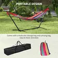 Outsunny 298 x 117cm Hammock with Stand Camping Hammock with Portable Carrying Bag, Adjustable Height, 120kg Load Capacity, Multicolour - 7