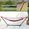 Outsunny 298 x 117cm Hammock with Stand Camping Hammock with Portable Carrying Bag, Adjustable Height, 120kg Load Capacity, Multicolour - 4