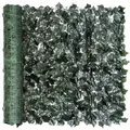 Outsunny 2-Piece Artificial Leaf Hedge Screen Privacy Fence Panel for Garden Outdoor Indoor Decor, Dark Green, 3M x 1.5M - 9