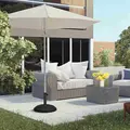 Outsunny 25 kg Parasol Base, Heavy Duty Concrete Patio Umbrella Stand with Adjustable Knob, 49 cm Round Garden Parasol Holder for 35 to 48 mm Poles, Black - 2