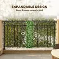 Outsunny 2pc Expanding Garden Trellis, 2 x 1m Faux Decorative Privacy Fence with Artificial Leaves, Privacy Screen Greenery Walls for Garden Balcony, Eucalyptus Leaves - 4