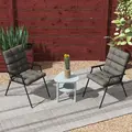 Outsunny 2-Piece Seat Cushion Replacement with Backrest, Garden Patio Chair Cushions Set with Ties, Charcoal Grey - 7