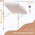Outsunny 2x1.5m  Adjustable Outdoor Aluminium Frame Awning Beige - 4