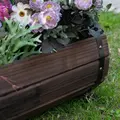 Outsunny 2PCs 56L Wooden Planter Box Flower Plant Pot Outdoor Flower Beds Plant Box with Solid Wood Carbonized Colour - 8