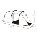 Outsunny 2-3 Man Tunnel Tent with Vestibule, Weather-Resistant Camping Tent with Air Vents for Fishing Hiking, Light Blue & Grey - 3