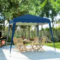 Outsunny 3 M x 3 M Base/ 2.5 M x 2.5 M Top Pop Up Gazebo, 2 Person Setup Instant with Carry Bag, Height Adjustable Slant Leg Party Tent Instant Event Shelter for Garden, Patio - 8