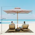 Outsunny 3 m Square Canopy Parasol - Grey - 3