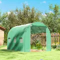Outsunny 296 x 196cm Steel Frame Polytunnel Greenhouse - Green - 9
