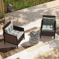 Outsunny 2-Piece Seat Cushions Back Pillows Replacement, Patio Chair Cushions Set for Indoor Outdoor, Light Grey - 6