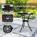 Outsunny 3 Pieces Garden Dining Set for 2, Cast Aluminium Outdoor Dining Set with 2 Armchairs and Round Dining Table with Parasol Hole, Garden Furniture Set, Bronze Tone - 6