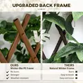 Outsunny 2pc Expanding Garden Trellis, 2 x 1m Faux Decorative Privacy Fence with Artificial Leaves, Privacy Screen Greenery Walls for Garden Balcony, Eucalyptus Leaves - 6