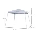 Outsunny 3 M x 3 M Base/ 2.5 M x 2.5 M Top Pop Up Gazebo with Carry Bag, Height Adjustable Slant Leg Party Tent Instant Event Shelter for Garden, Patio, White - 3