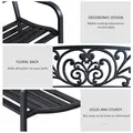 Outsunny 2-Seater Garden Bench, Steel-Black - 5