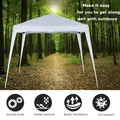 Outsunny 3 M x 3 M Base/ 2.5 M x 2.5 M Top Pop Up Gazebo with Carry Bag, Height Adjustable Slant Leg Party Tent Instant Event Shelter for Garden, Patio, White - 4