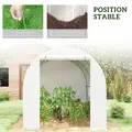 Outsunny 296 x 196cm Steel Frame Polytunnel Greenhouse - White - 7