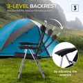 Outsunny 3 Piece Folding Camping Table and Chairs Set, Backpacking Chairs with Portable Table - 6