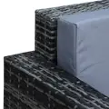 Outsunny 3 Seater All Weather Outdoor Sofa, Garden Rattan Sofa with Cushions and Mental Frame, Grey - 8