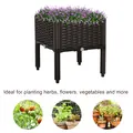 Outsunny 26L Garden Raised Bed Elevated Patio Flower Plant Planter Box PP Vegetables Planting Container, Brown - 5