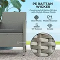 Outsunny 2-Seater PE Rattan Outdoor Garden Bench w/ Centre Table Grey - 4