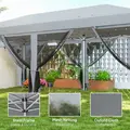 Outsunny 3 x 6m Pop Up Gazebo, Outdoor Canopy Shelter, Marquee Party Wedding Tent with 6 Mesh Walls and Carry Bag, Grey - 4