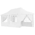 Outsunny 3 x 6m Pop Up Gazebo with Sides, UPF50+ Height Adjustable Marquee Party Tent, Wedding Canopy, Instant Event Shelter with Carry Bag and Sand Bags for Garden, White - 1