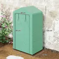 Outsunny 3 Tier Mini Greenhouse Portable Garden Grow House with Roll Up Door and Wire Shelves, 69 x 49 x 125 cm, Green - 3